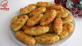 PATATES hiç bu kadar LEZZETLİ olmamıştı 👌 Alışkanlık yapacak PATATES Kroket 💯Hızlı ve Kolay Tarif [upl. by Wadleigh]