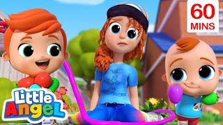 Baby John’s Babysitter  Little Angel Sing Along  Learn ABC 123  Fun Cartoons  Moonbug Kids [upl. by Yralih]