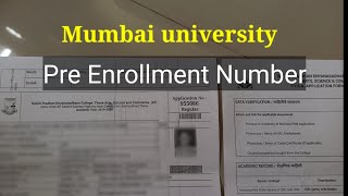 Where to get Mumbai university application Pre enrollment Number  Mumbai university admission [upl. by Bronwyn]