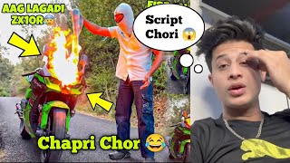 Aalyan Vlogs Zx10r Chori Scripted Failed 😂  Aalyan Chapri aalyanvlogs newvlog [upl. by Nelyak]