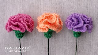 HOW to CROCHET a CARNATION FLOWER  Fast and Easy Flowers for a Wedding and Prom Bouquet by Naztazia [upl. by Isiah624]