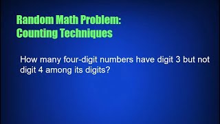 Random Math Problem Counting Techniques [upl. by Diraj]