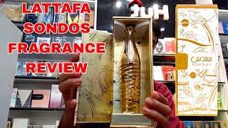 sondos by lattafa fragrance review  total perfumes [upl. by Yelreveb]