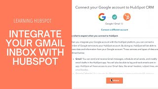 Learning HubSpot  Integrating Your Gmail Inbox with HubSpot [upl. by Sabanrab762]