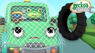 Gecko’s Tire Trouble  Geckos Garage 🚚  Cartoons For Kids  Toddler Fun Learning [upl. by Adnoral]