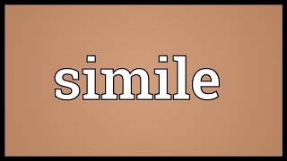 Simile Meaning [upl. by Gilba221]