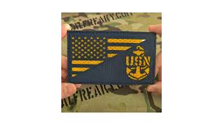 US Navy Chief Petty Officer CPO USA Flag Patch [upl. by Kcirdaed750]