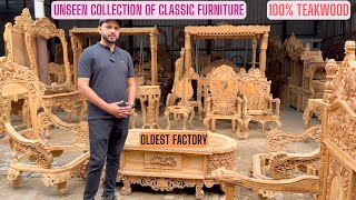 Original Teakwood and Sheesham Wood Carving Furniture at Half Price  Oldest Furniture Factory India [upl. by Nitnert]