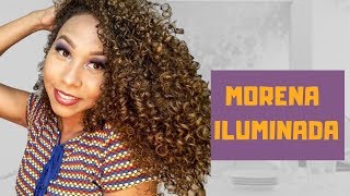 COMO FIZ MORENA ILUMINADA NO CABELO CACHEADO SOZINHA [upl. by Nylloc]