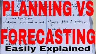 Planning vs ForecastingDifference between forecasting and planningForecasting and planning [upl. by Harelda784]