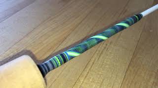 Custom ice fishing rod with experimental variegated tiger wrap [upl. by Yrrek]