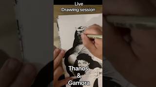 Live drawing ThanosGamora thanosart gamoraart drawthanos livedrawing livesession Insatable [upl. by Refotsirc]