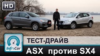 Suzuki SX4 vs Mitsubishi ASX Сравнение Мицубиси ASX 2014 и Сузуки SCross 2014 [upl. by Togram]