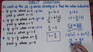 Direct Variation Solving Problems  Finding x and y values  Explain in Detailed [upl. by Sumaes]