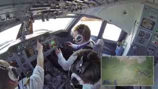 Flight in the cockpit of the Tu 214 Irkutsk  Domodedovo [upl. by Ativahs]