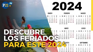 Más DESCANSOS Calendario Completo de FERIADOS 2024 en Perú [upl. by Eiuqnimod]