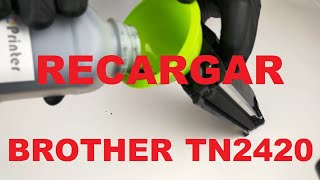 Como recargar el toner Brother TN2410 o TN2420 y posicionar engranaje reset [upl. by Yttiy]