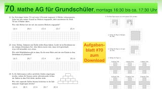 70  Mathe AG Grundschüler  Mathe mit dem Känguru  Mathe Olympiade  Geometrie [upl. by Aratahc]