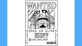 HOW TO DRAW USOPP WANTED POSTER  ONE PIECE [upl. by Grand]