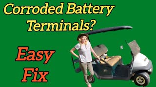 Golf Cart Batteries Corroded on a Club Car Precedent 48 Volt How To Clean and Fill the Batteries [upl. by Valina]