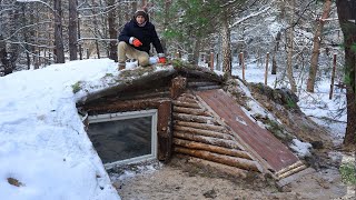 We built a dugout on 2 floors in the forest Building a complete and warm survival shelter [upl. by Melloney]