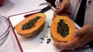 How to clean cut and eat a papaya [upl. by Haymes]