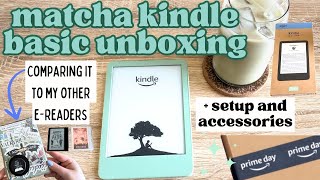 NEW KINDLE BASIC MATCHA UNBOXING SETUP INTIAL THOUGHTS amp COMPARISON TO MY KOBOKINDLES kindle [upl. by Aneehsal]