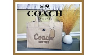 Coach Canvas Tote Bag Unboxing Review amp What Fits  LUX WIFE LIFE [upl. by Esile]