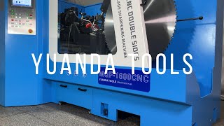 How To Sharpen Saw Blades Double Sides With Yuanda Tools MQF1600CNC Automatic Sharpening Machine [upl. by Ayotol]