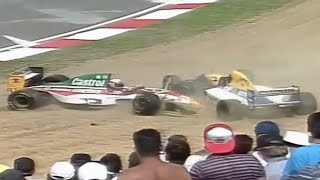 Alex ZanardiDamon Hill Crash Kyalami 1993 Replay [upl. by Etteuqal897]