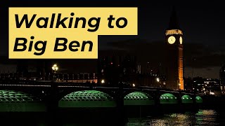 Real walk through Southbank London Eye towards Big Ben [upl. by Marybelle]