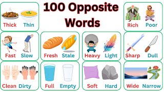 100 Opposite Words For Everyday Life  Antonyms In English  kidslearning classroomlanguage [upl. by Hakon]