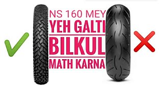 Pulsar ns 160 wide tyre  12080 vs 13070 Which is better   Are wider tyre badgood for ns 160 [upl. by Atenek637]