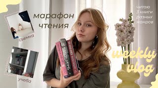 спокойные дни  марафон чтения книг 🍂🧺 читаю три книги разных жанров [upl. by Suiravad]