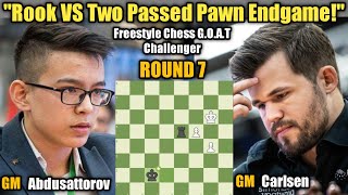 Nodirbek Abdusattorov VS Magnus Carlsen  Freestyle Chess GOAT Challenger  Round 7 [upl. by Hirschfeld]