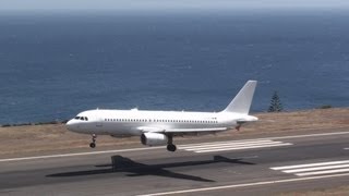 Madeira Airport Landing • Takeoff Small Planet Airbus A320231 [upl. by Tullius726]