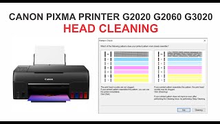 HEAD CLEANING CANON PIXMA G2020 G2060 G3020 PRINTER [upl. by Paluas]