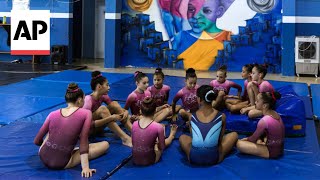 Brazils Olympic champion Rebeca Andrade inspires girls at her hometown gym where career began [upl. by Tsai]