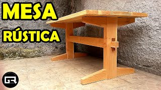 MESA DE MADERA RUSTICA COMO HACER WOODEN TABLE [upl. by Donnie]