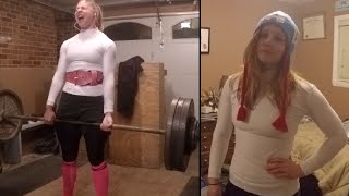 Little Shelly 350lbs Deadlift  140 25x BW [upl. by Kristian925]