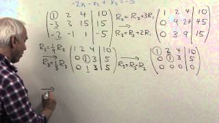 Solve three simultaenous equations with Gaussian elimination Ch4 Pr14e [upl. by Festus]