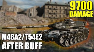 M48A2T54E2 Buffed 9700 Damage  World of Tanks Console [upl. by Anitsud993]