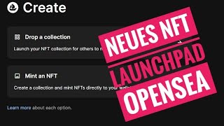 Neues Feature für Opensea  NFT Collections easy selbst erstellen 2023Deutsch [upl. by Lida]