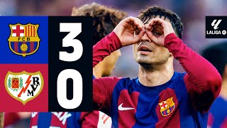 FC BARCELONA 3 vs 0 RAYO VALLECANO  LALIGA 202324 MD37 [upl. by Aicenad]