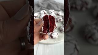 Red velvet crinkle cookies Recipe on cakemehometonightcom christmas cookies [upl. by Belshin]