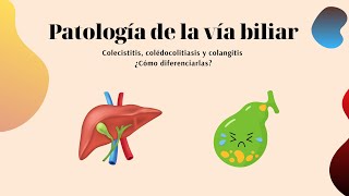 PATOLOGÍA DE LA VÍA BILIAR colecistitis colédocolitiasis y colangitis [upl. by Jann]