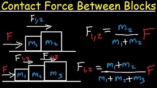 Contact Force Between Blocks With Kinetic Friction  Physics Problems amp Examples [upl. by Mccourt198]