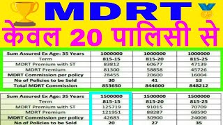 MDRT BY JEEVAN ANAND  MDRT केवल 20 पालिसी से  MDRT Made Easy With Jeevan Anand  lic [upl. by Hally]