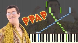 PPAP Pen Pineapple Apple Pen Piano Cover with MIDI amp Sheet Music  Synthesia [upl. by Bornie]