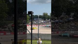 Mustang crashes into c8 at IMSA road America 2024 [upl. by Naeloj96]